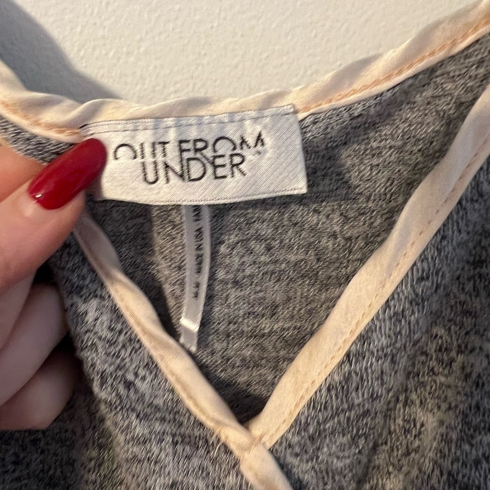 Out From Under x Urban Outfitters Grey Surplice Mini Romper Medium - Picture 10 of 10